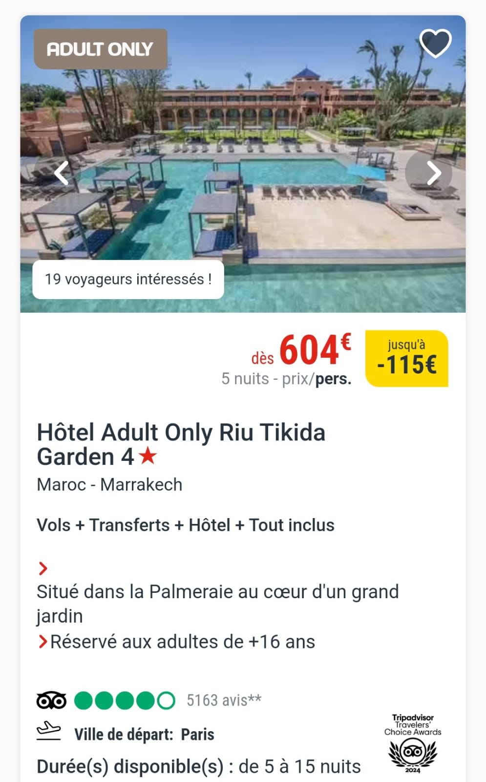 HOTEL ADULT ONLY MARRAKECH